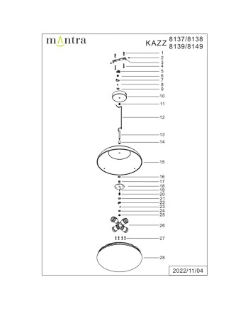KAZZ * COLGANTE PEQUEÑO NEGRO - E27